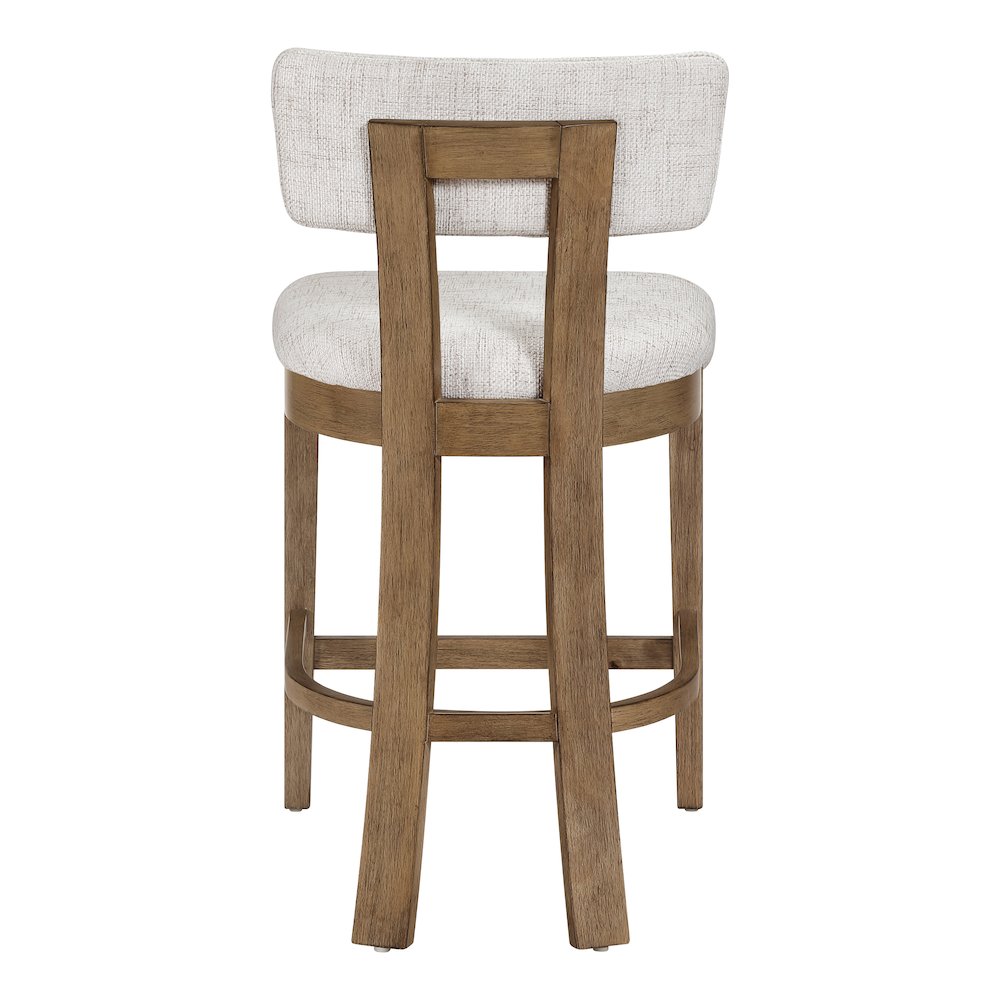 Hanson 26" Counter Stool with Linen Fabric and Medium Oak Wood, 2-Pack