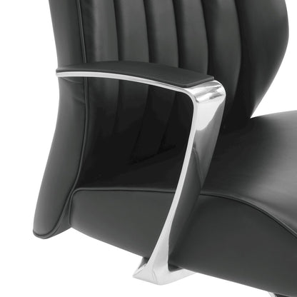 Visitor’s Chair with Fixed Padded Aluminum Arms and Chrome Sled Base