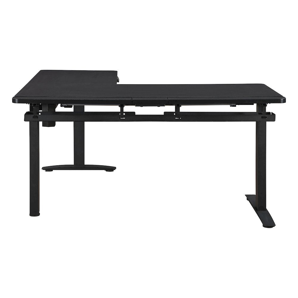 Kilo L-Shape Electric Lift Gaming Desk in Grey Carbon Fiber Finish