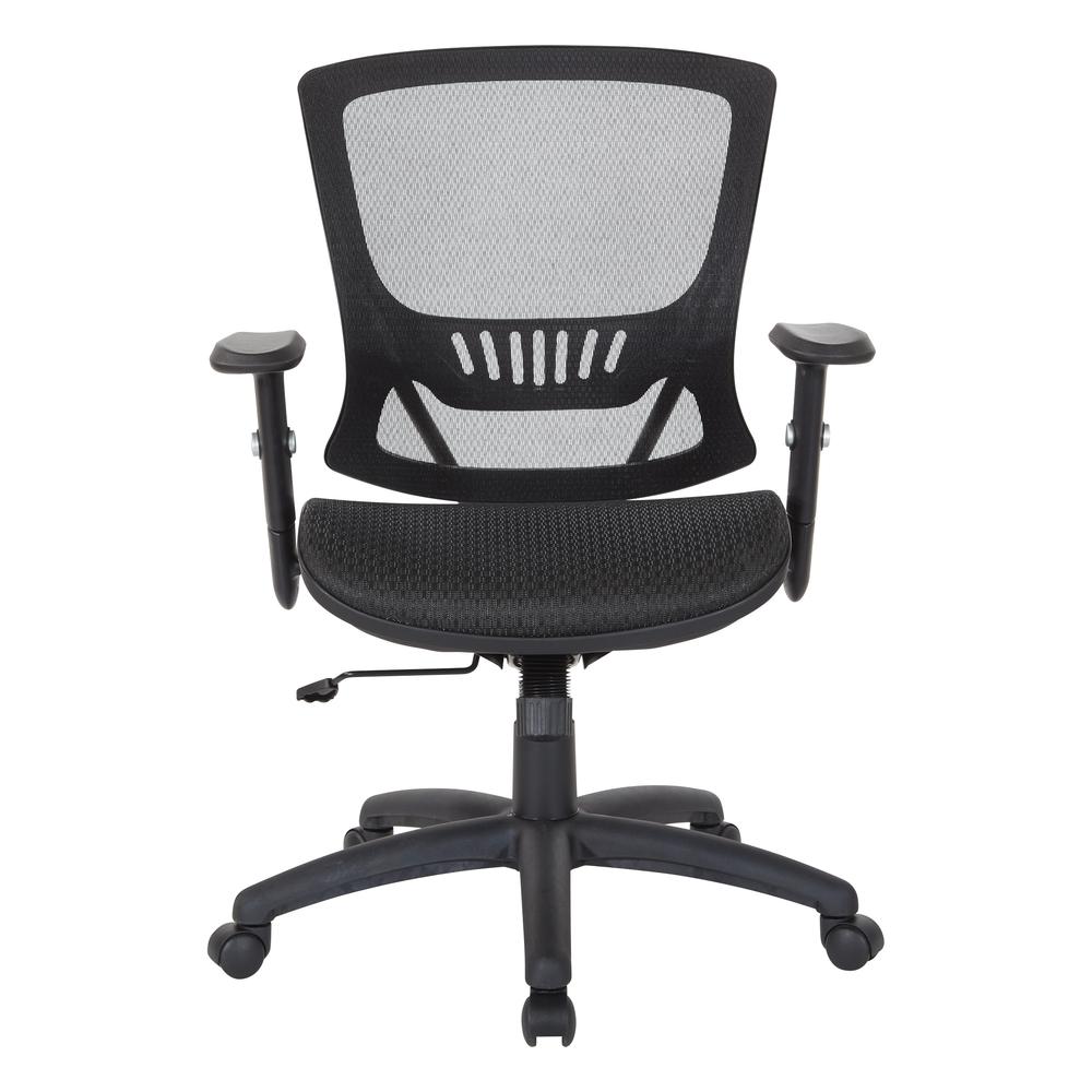 Mesh Screen Seat and Back Manager's Chair with Height Adjustable Arms and Nylon Base, EM98910-3