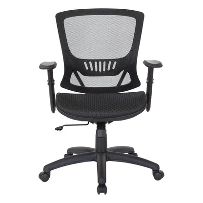 Mesh Screen Seat and Back Manager's Chair with Height Adjustable Arms and Nylon Base, EM98910-3
