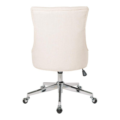 Amelia Office Chair in Linen Fabric with Chrome Base, AME26-L32