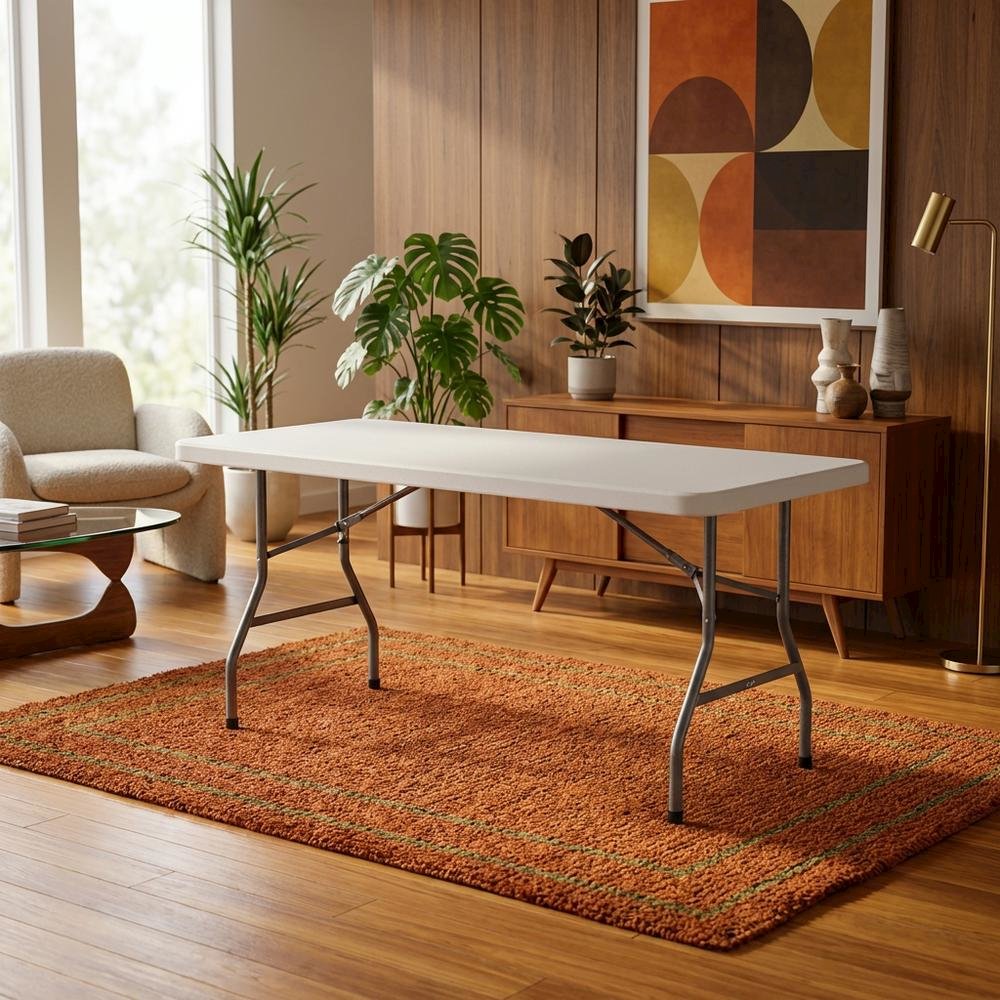 Light Grey, Folding Table, Quality Build, Durable Wood Frame