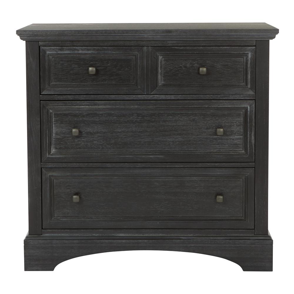 Farmhouse Basics 3 Drawer Chest in Rustic Black, BP-4200-04B