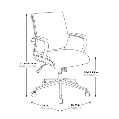 Mid Back Manager's Chair with Dillon Blue Antimicrobial Fabric and Chrome Base