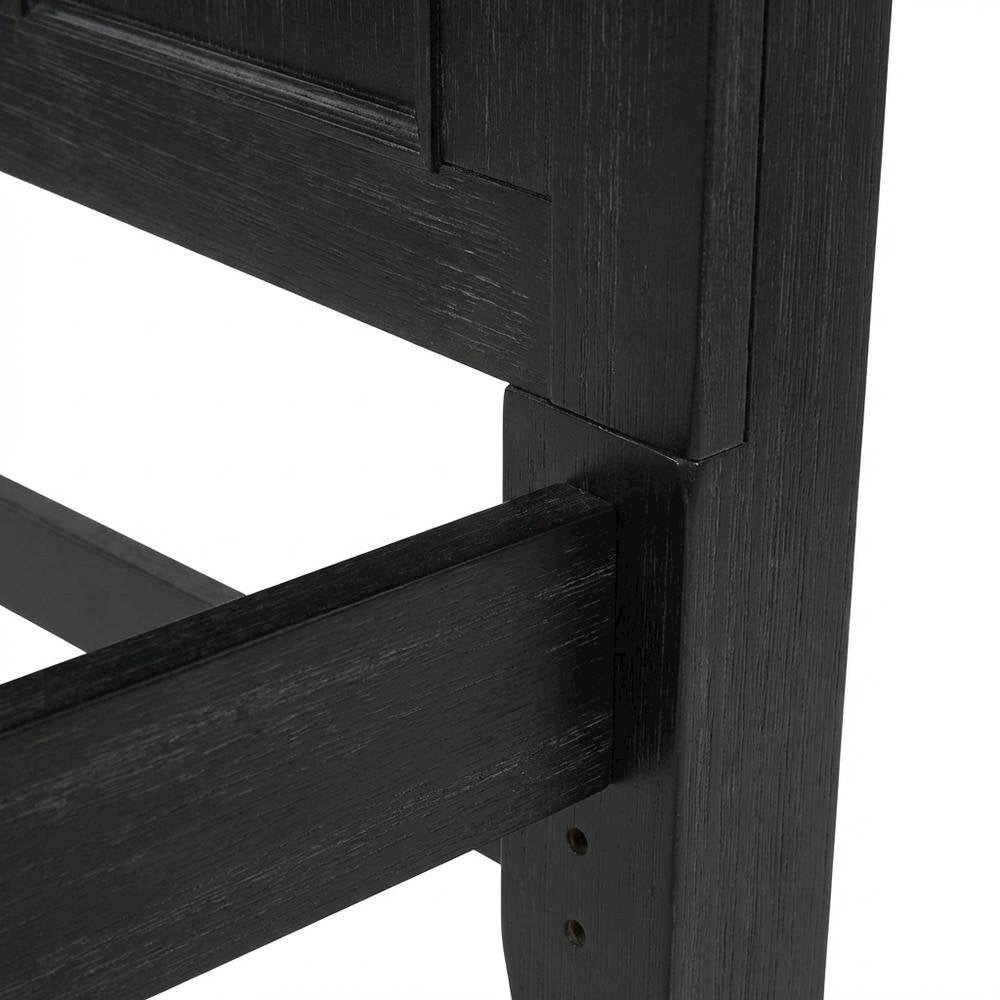 Rustic Black King Bed Headboard, Mahogany, Steel Frame for Farmhouse Décor