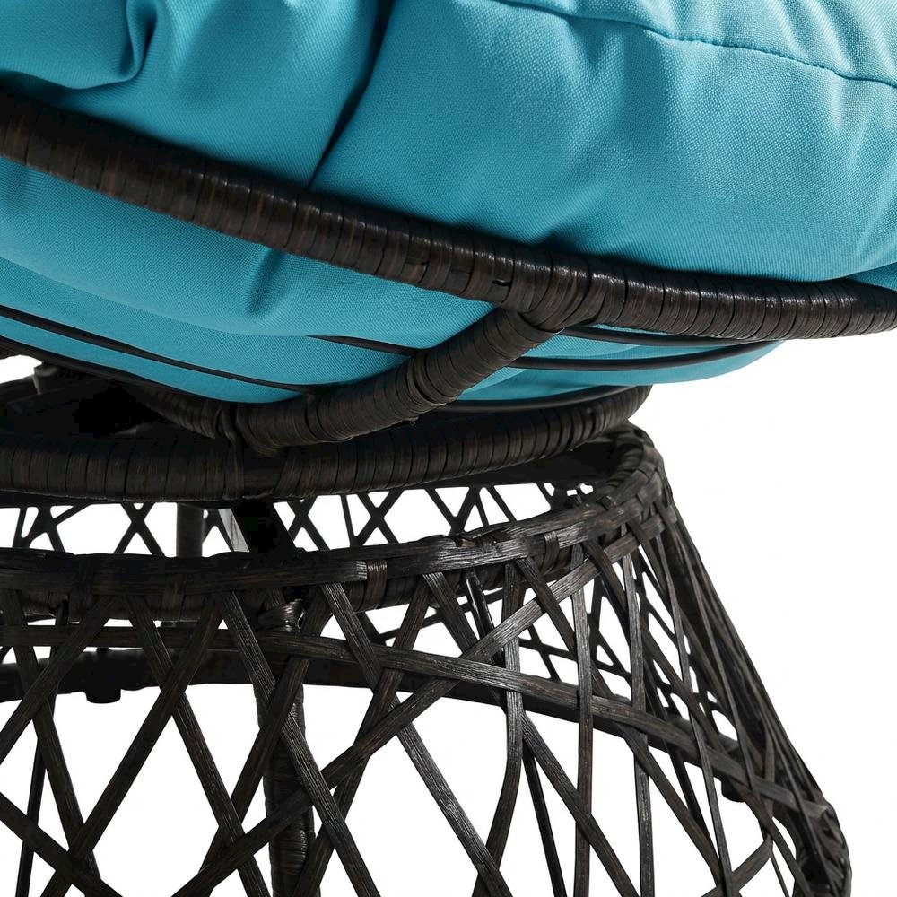 Blue Outdoor Lounge Papasan Chair With Sturdy Frame And Comfortable Design