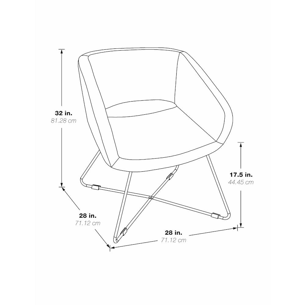 Lounge Chair in Grey Faux Leather with Chrome Base, LRL-R103