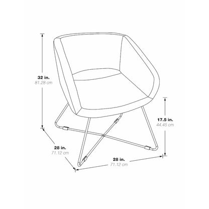 Lounge Chair in Grey Faux Leather with Chrome Base, LRL-R103