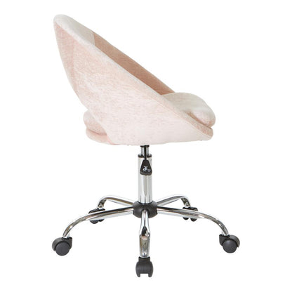 Milo Height Adjustable Home Office Chair in Durable Micro-Fiber Blush Velvet, ML26SA-V3