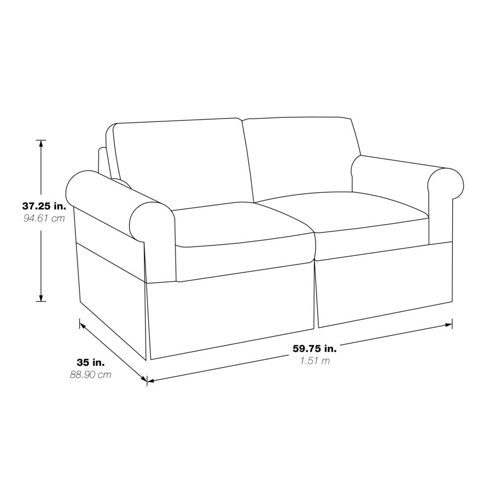 Loveseat with Navy Slip Cover