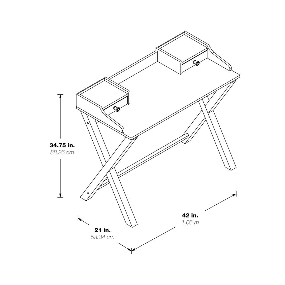 Barton Writing Desk in White Wash finish , BRT55-WW