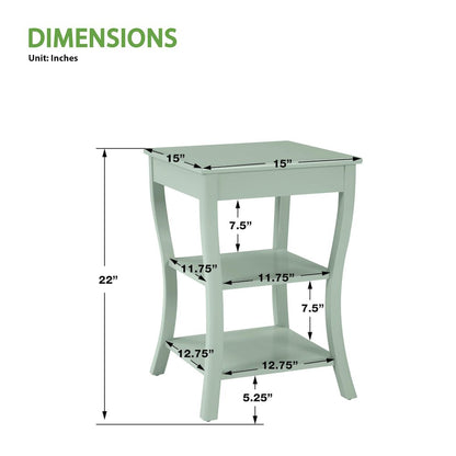 Golden Side Table in Sage Green Wood Finish