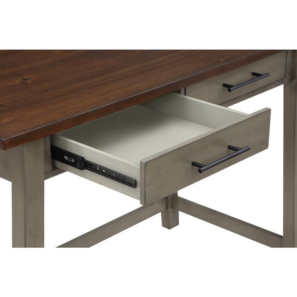 Milford Rustic Writing Desk w/ Drawers in Slate Grey Finish