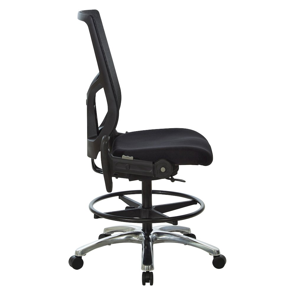 ProGrid Mesh Back Drafting Chair in  FreFlex Coal Fabric with Padded Seat