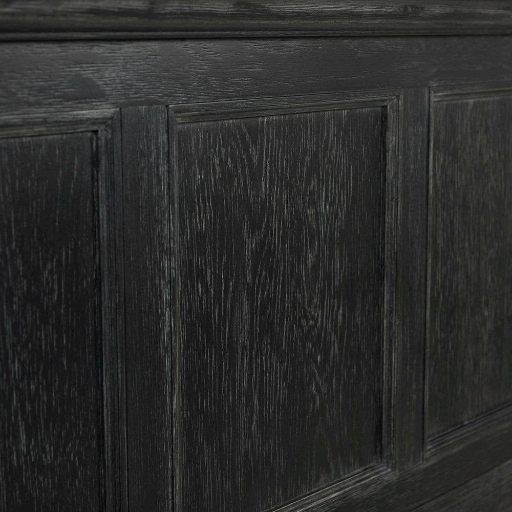 Rustic Black King Bed Headboard, Mahogany, Steel Frame for Farmhouse Décor