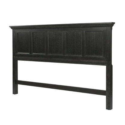 Rustic Black King Bed Headboard, Mahogany, Steel Frame for Farmhouse Décor