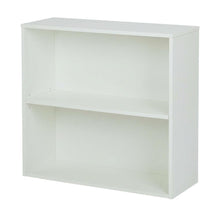White 2-Shelf Bookcase with Laminate and Metal Construction for Home Storage