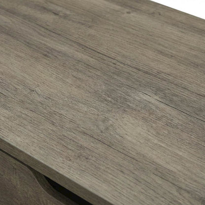 Grey Oak Finish Office Desk With Steel And Mdf Construction For Modern Workspace