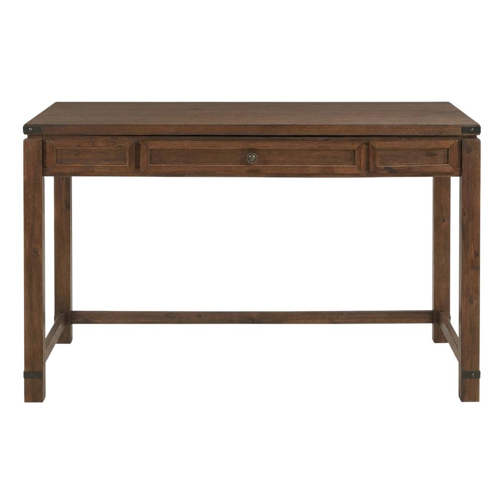 Wooden Lift Desk with Brushed Walnut Finish and Traditional Design