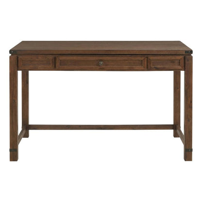 Wooden Lift Desk with Brushed Walnut Finish and Traditional Design
