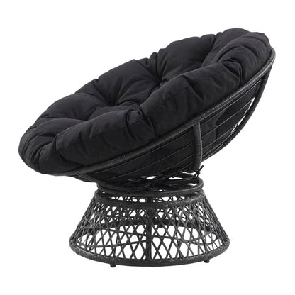 Durable Black Papasan Chair For Outdoor Lounge Comfort