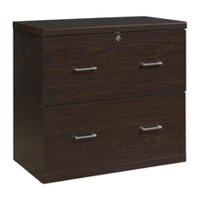 Brown Engineered Wood Wide Two-Drawer Lateral File Cabinet Office