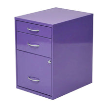 Purple Metal 22-Inch Pencil Box File Cabinet Compact Desk-Side