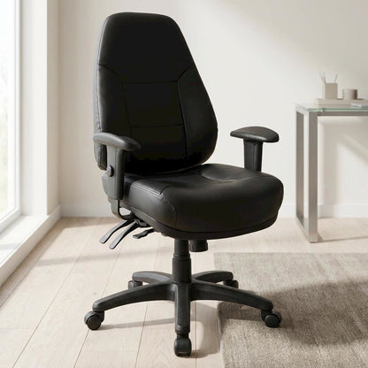 Deluxe Multi-Function Ergonomic High-Back Office Chair in PU with Metal Frame