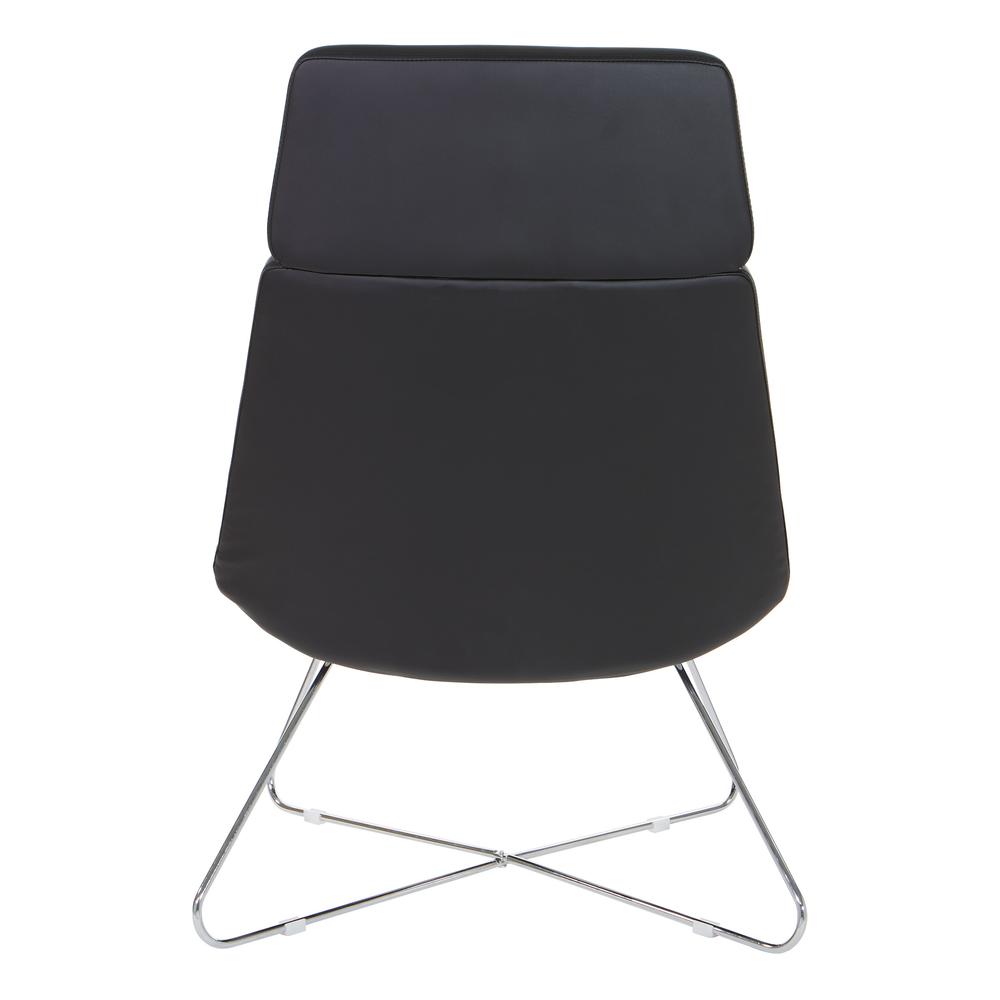 Geena Guest Chair in Dillon Black with Chrome Sled Base, GNA50400-R107