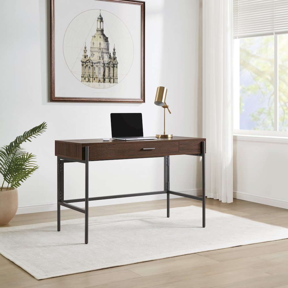 Sedona 46" Writing Desk with Drawer in Elegant Walnut Finish