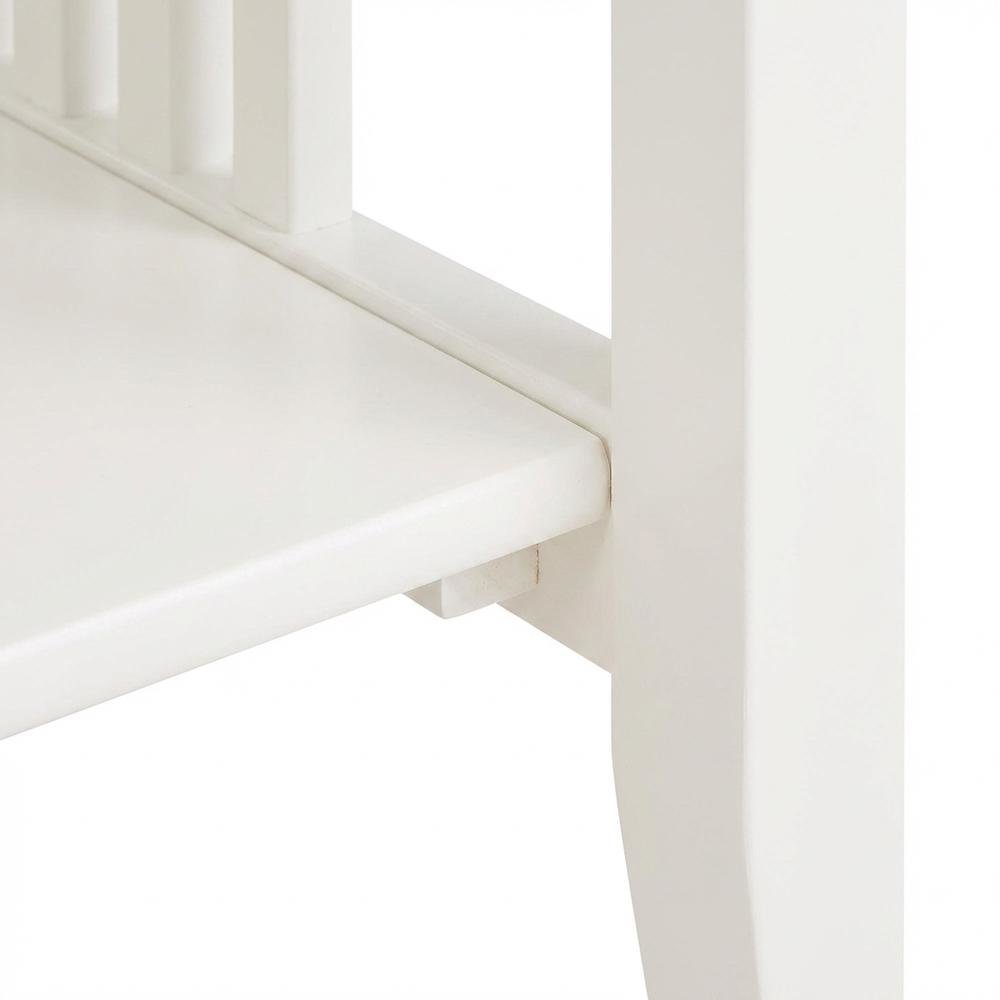 Modern White Finish Coffee Table with Storage Compartment and Midcentury Style