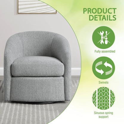 Bella Swivel Chair in Dove Grey Fabric