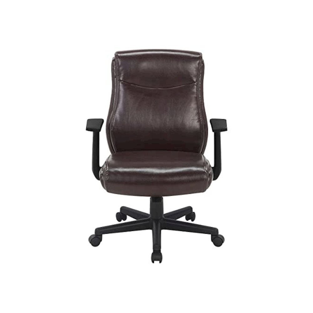 Mid-Back Managers Chair with Flip Up Arms in Chocolate Faux Leather