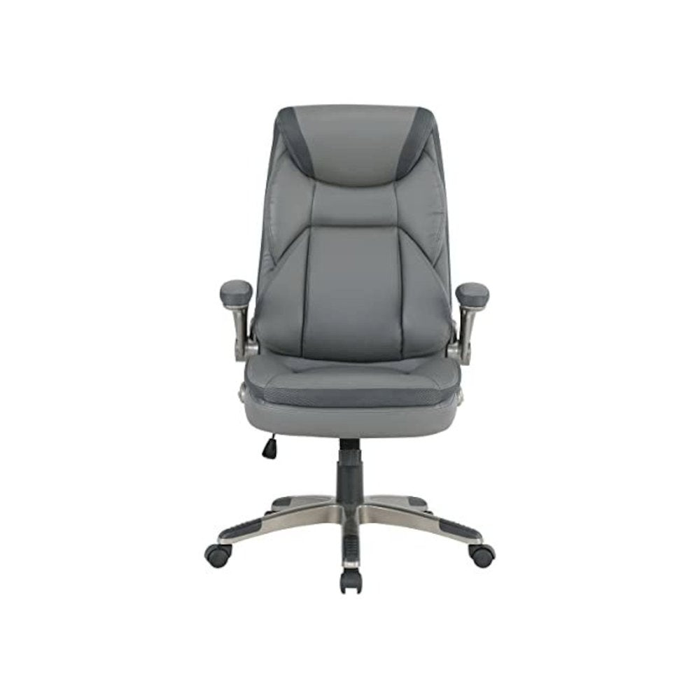 Ergonomic Leather Office Chair – Executive High Back Gray Desk Chair