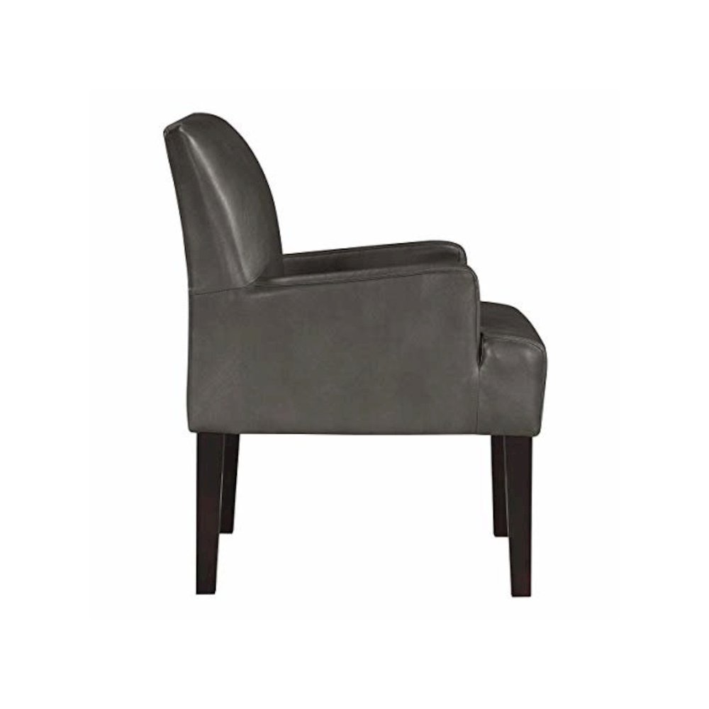 Main Street Guest Chair in Pewter Faux leather, MST55-PD26