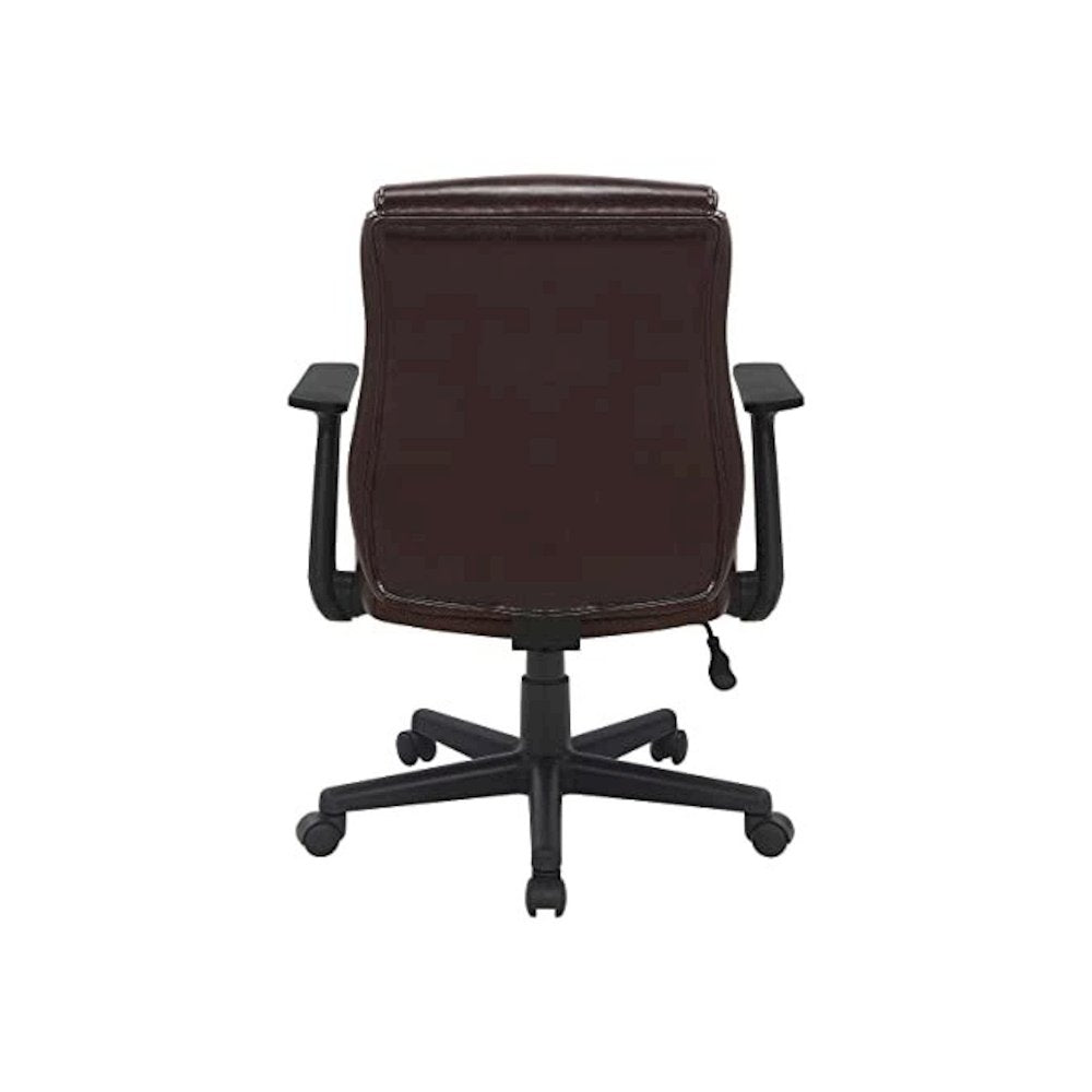 Mid-Back Managers Chair with Flip Up Arms in Chocolate Faux Leather