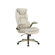 Taupe Bonded Leather Executive Chair With Cocoa Coated Base and Wheels