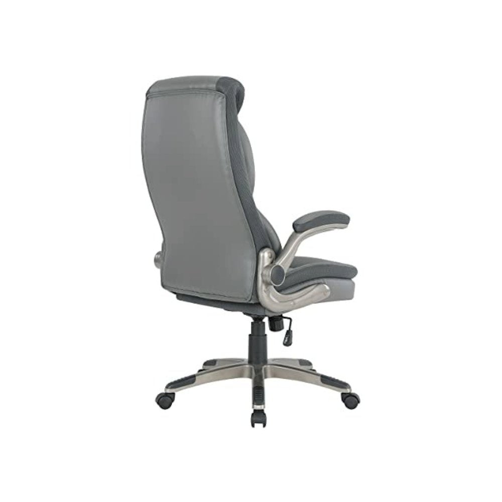 Ergonomic Leather Office Chair – Executive High Back Gray Desk Chair