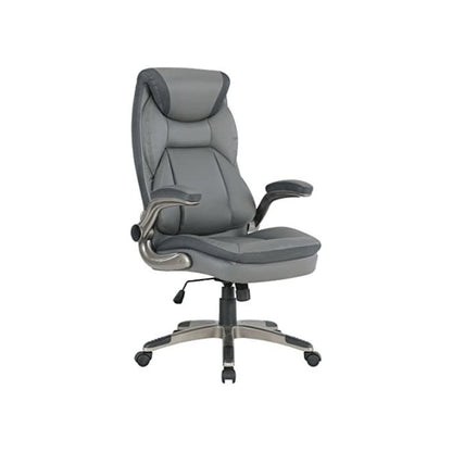 Ergonomic Leather Office Chair – Executive High Back Gray Desk Chair