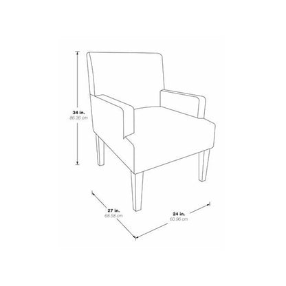 Main Street Guest Chair in Pewter Faux leather, MST55-PD26