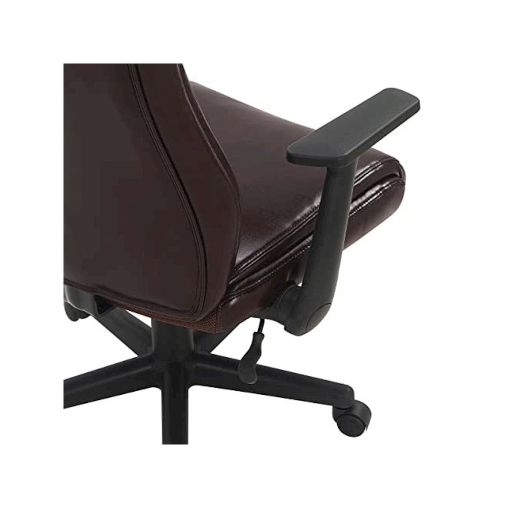 Mid-Back Managers Chair with Flip Up Arms in Chocolate Faux Leather