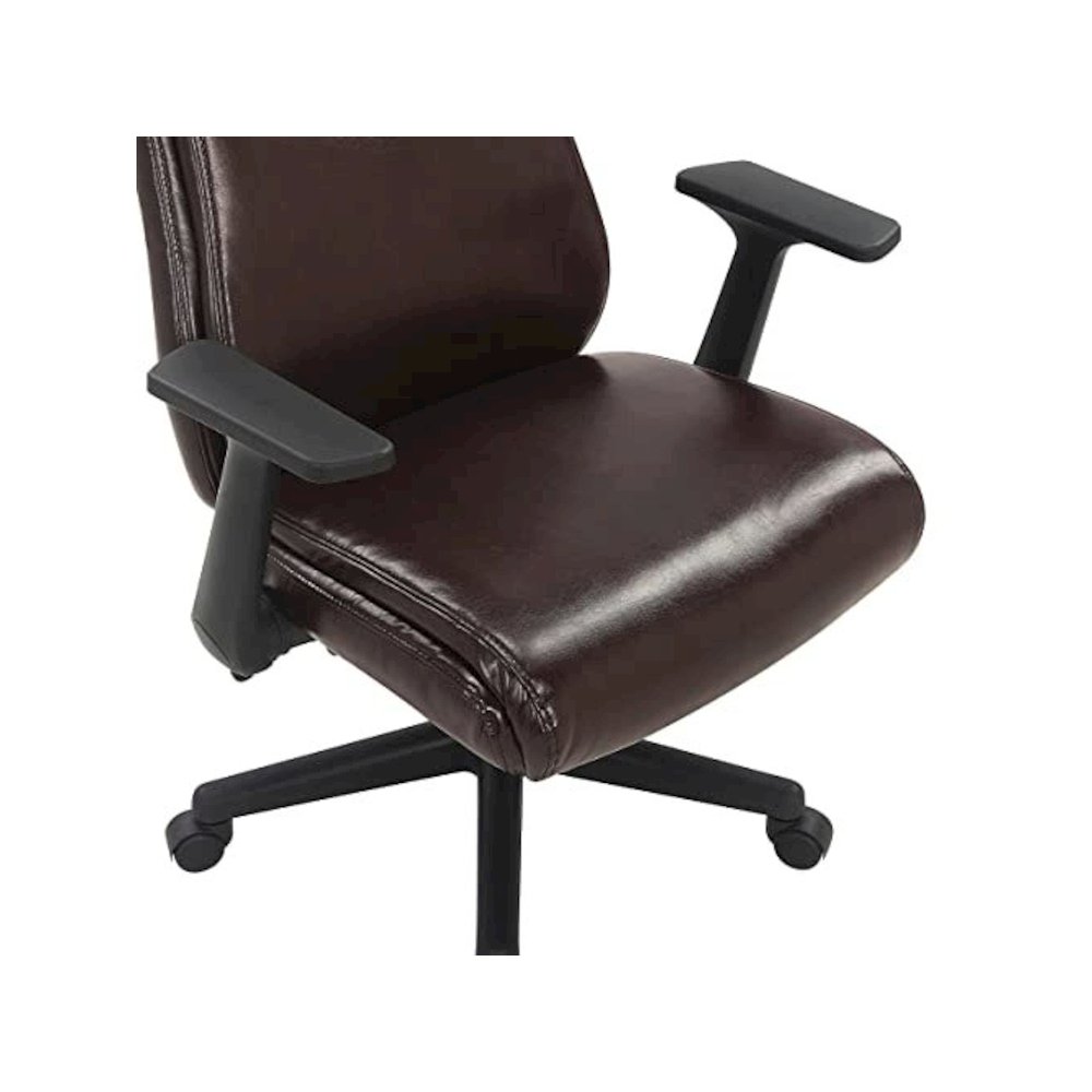 Mid-Back Managers Chair with Flip Up Arms in Chocolate Faux Leather