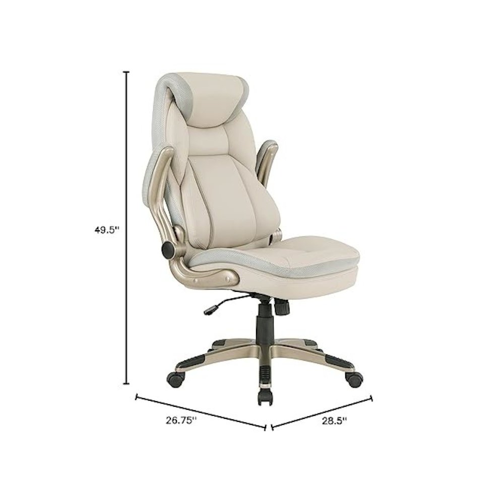 Executive Taupe Bonded Leather Chair with Cocoa Coated Nylon Base