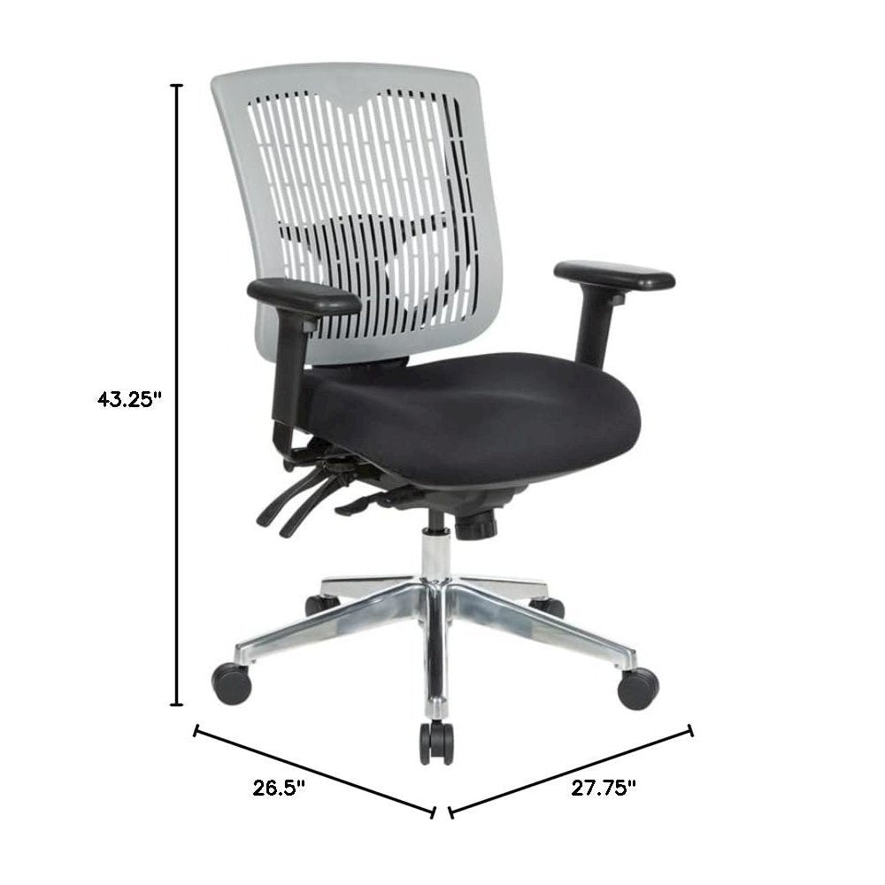 Contoured Grey Plastic Back Manager's Chair , 97898CGY-30