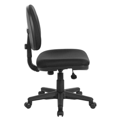Black Armless Office Chair – High-Back Chair for Desks