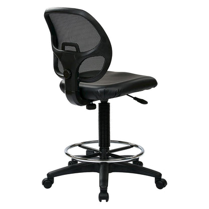 Black Drafting Chair – Office Chair With 20-Inch Foot Rest for Tall Desk