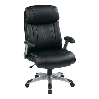 Black Leather Office Chair – Executive High Back Chair With Lumbar Support