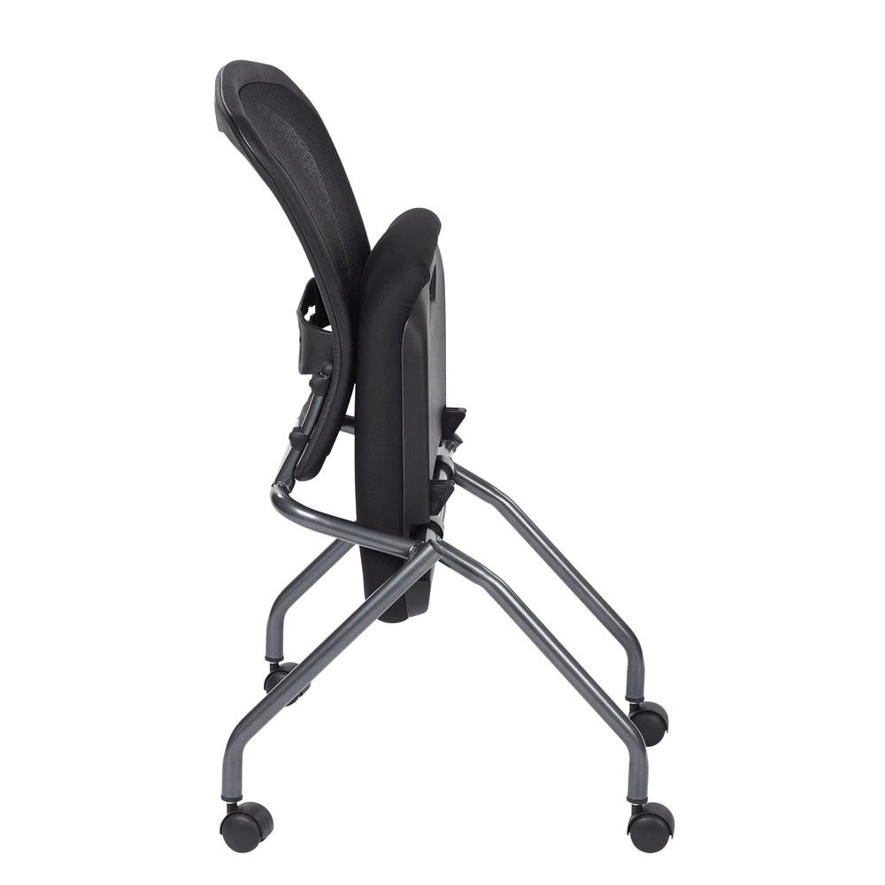 Black Folding Office Chair – Foldable Reception Chair for Conferences, Set of 2