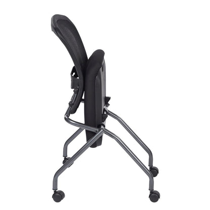 Black Folding Office Chair – Foldable Reception Chair for Conferences, Set of 2